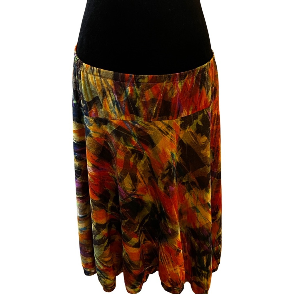 NWOT NEU OPTIONS Handkerchief Hem Vibrant Multi Color Skirt Sz PXL $68